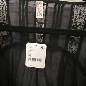 NWT Free People Intimately Victorian Lace Bodysuit Black Sz M